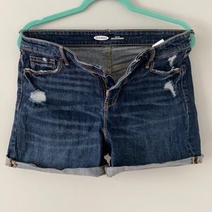 High rise jean short